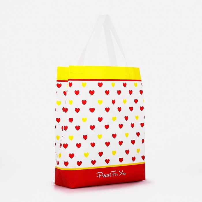 Сумка хозяйственная без застёжки, цвет белый/красный Сумка хозяйственная без застёжки, цвет белый/красный