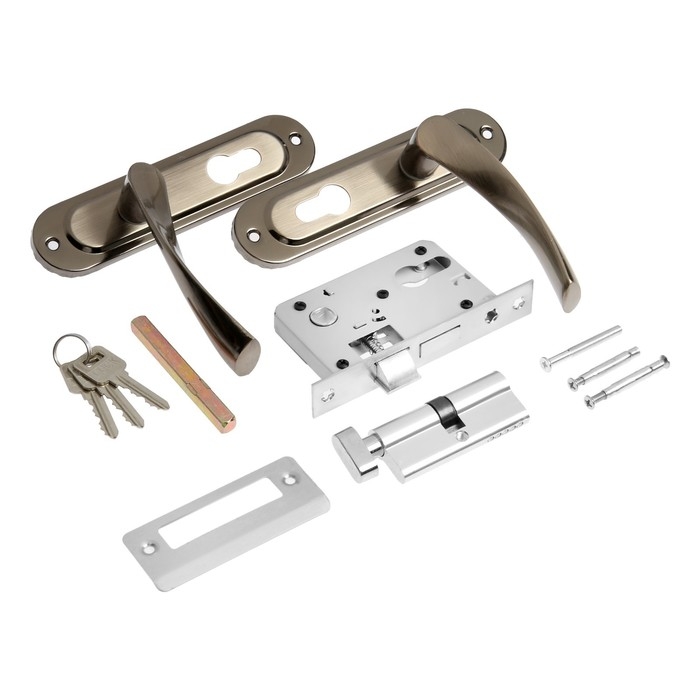 Замок врезной LOCKLAND RD004, с ручкой, 3 ключа, цвет черный никель Замок врезной LOCKLAND RD004, с ручкой, 3 ключа, цвет черный никель