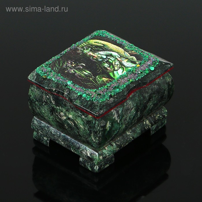 Ларец Ларец "Хозяйка медной горы" 10х8х7,5 см, змеевик