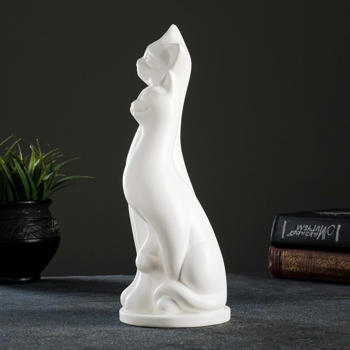 Фигура Фигура "Пара кошек" белая 10х27х10см