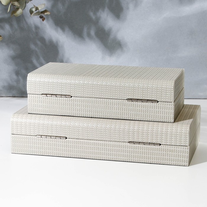 Шкатулка для украшений «Минимализм» экокожа, набор 2 шт. Шкатулка для украшений «Минимализм» экокожа, набор 2 шт.