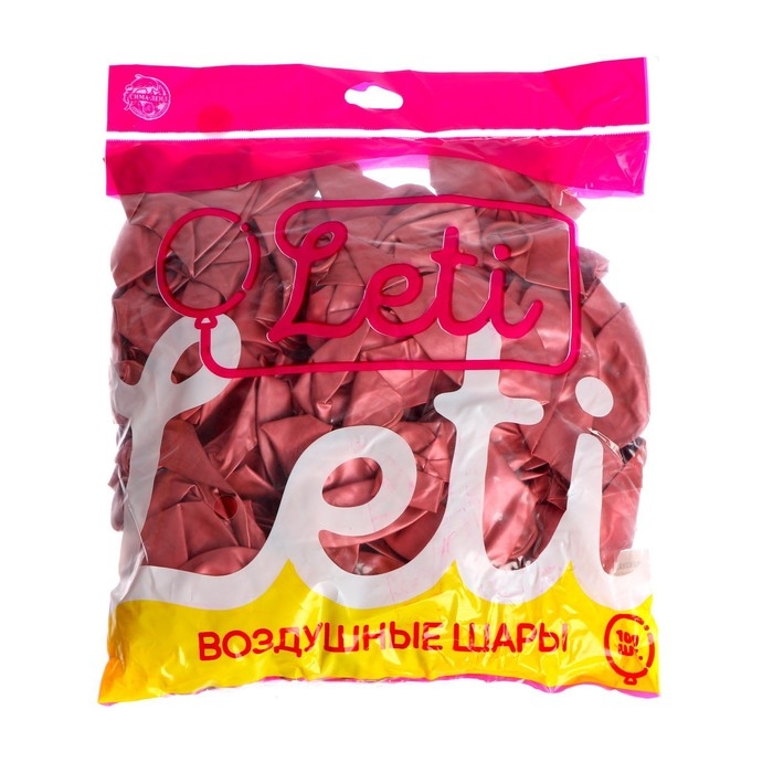 Шар латексный 12 Шар латексный 12" «Хром», металл, в наборе 100 шт., цвет фуксия