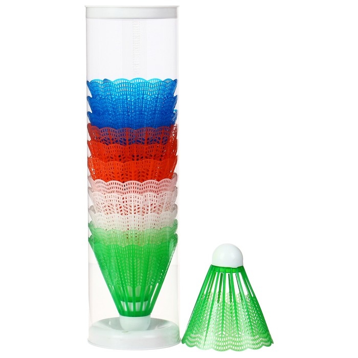 Волан для бадминтона, 12 шт., пластик, цвет МИКС Волан для бадминтона, 12 шт., пластик, цвет МИКС