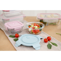 Контейнер для еды из жаропрочного стекла круглый Cook and Freeze, 370 мл, 13,5×6 см, цвет МИКС