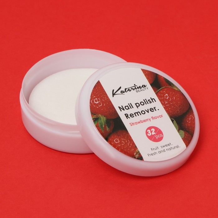 Салфетки для снятия лака, гель-лака, аромат клубники, 32 шт Салфетки для снятия лака, гель-лака, аромат клубники, 32 шт