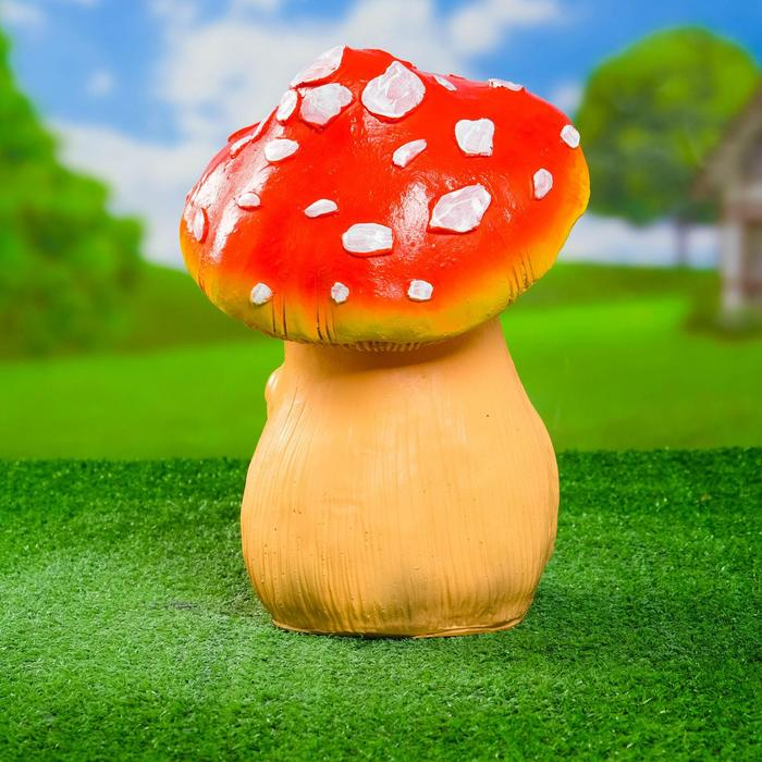 Садовая фигура  Садовая фигура "Гриб мухомор с божьей коровкой" 20х20х30см