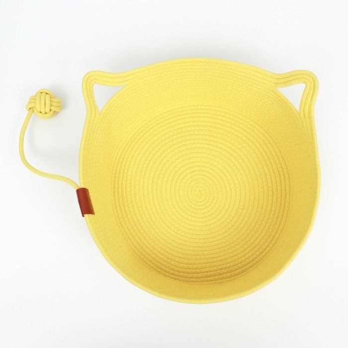 Экологичный лежак  для животных  (хлопок+рогоз),  45 х 37 х 16 см, вес до 25 кг, жёлтая Экологичный лежак  для животных  (хлопок+рогоз),  45 х 37 х 16 см, вес до 25 кг, жёлтая