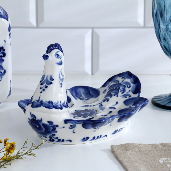 Тарелка для яиц Тарелка для яиц "Наседка" гжель