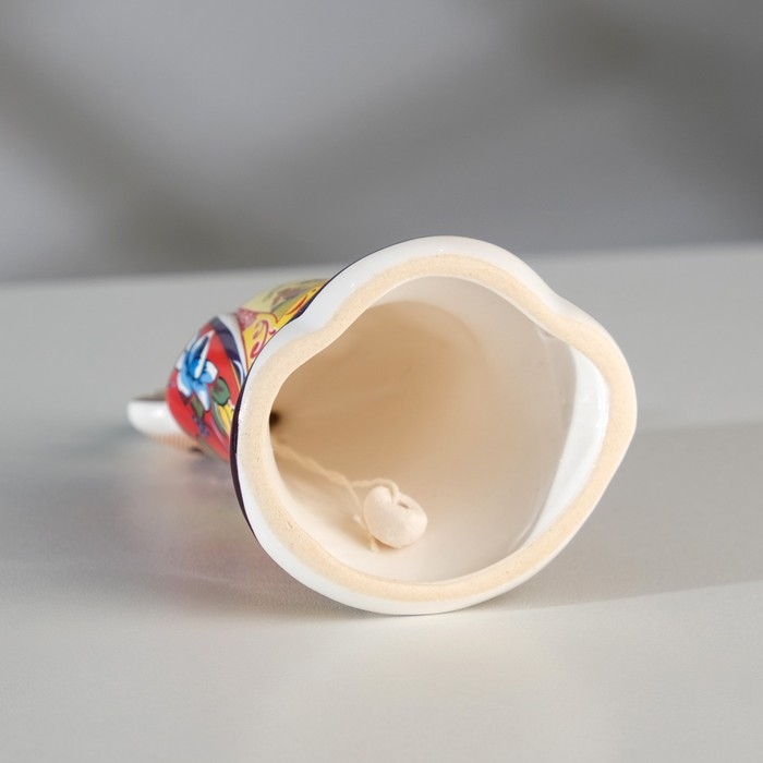 Сувенир колокольчик  Сувенир колокольчик "Кукла с караваем", гжель", 11см,  керамика