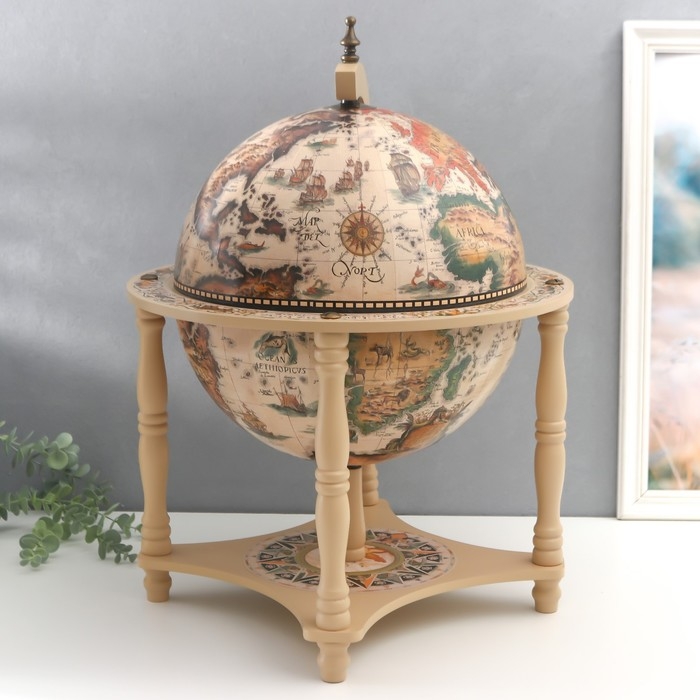 Глобус-бар декоративный, песочный цвет 43х33х33 см Глобус-бар декоративный, песочный цвет 43х33х33 см