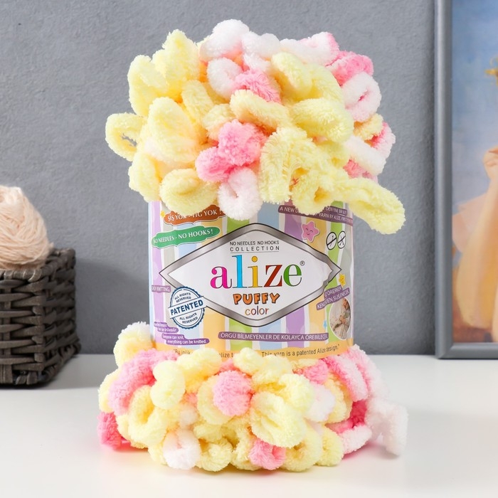 Пряжа Пряжа "Puffy color" 100 % микрополиэстер 9м/100г (6369)