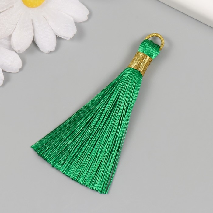 Декор для творчества текстиль Декор для творчества текстиль "Кисть. Оливия" зелёный набор 2 шт 8х1,2 см