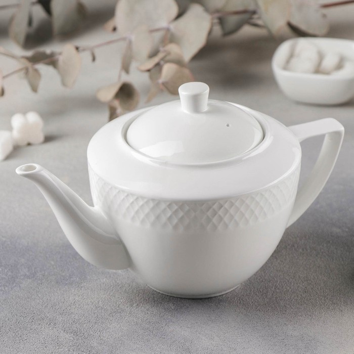 Чайник фарфоровый заварочный Wilmax «Юлия Высоцкая», 900 мл, цвет белый Чайник фарфоровый заварочный Wilmax «Юлия Высоцкая», 900 мл, цвет белый