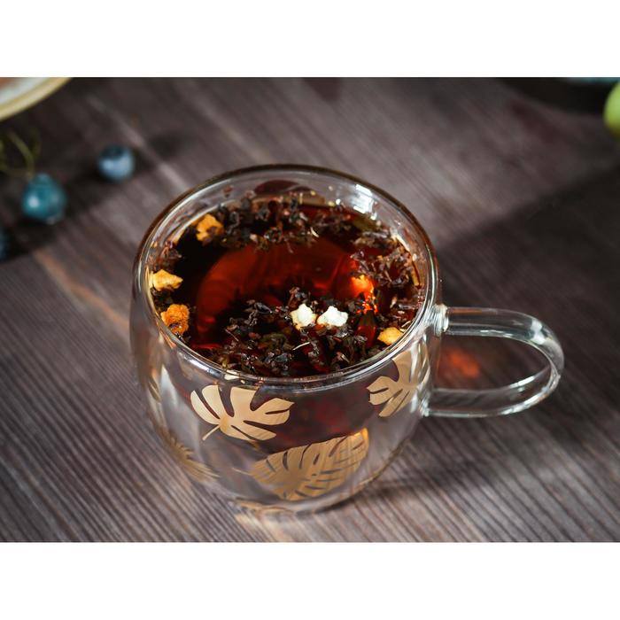 Кружка стеклянная с двойными стенками Magistro &laquo;Дуо. Тропики&raquo;, 160 мл, 12,5&times;9&times;7,5 см