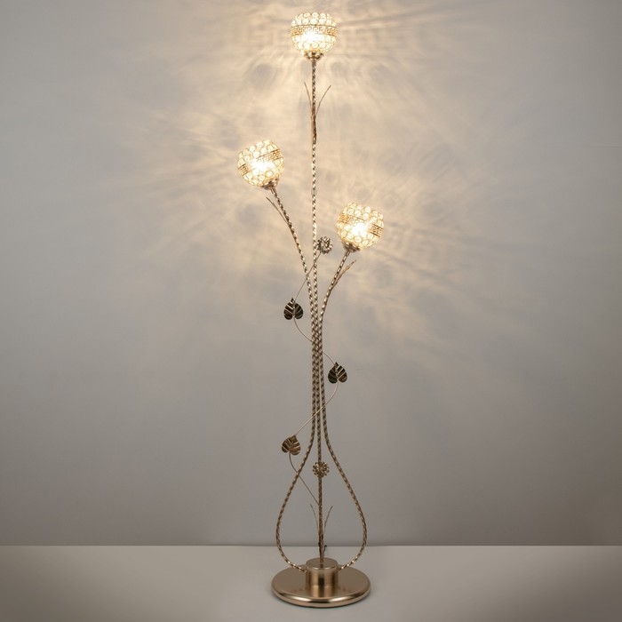 Торшер "Букет" 3хE27 40Вт золото  60х28х165 см