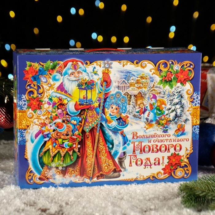 Новый год. Коробка подарочная складная Новый год. Коробка подарочная складная "Ярмарка" 36,5 х 11 х 26 см.