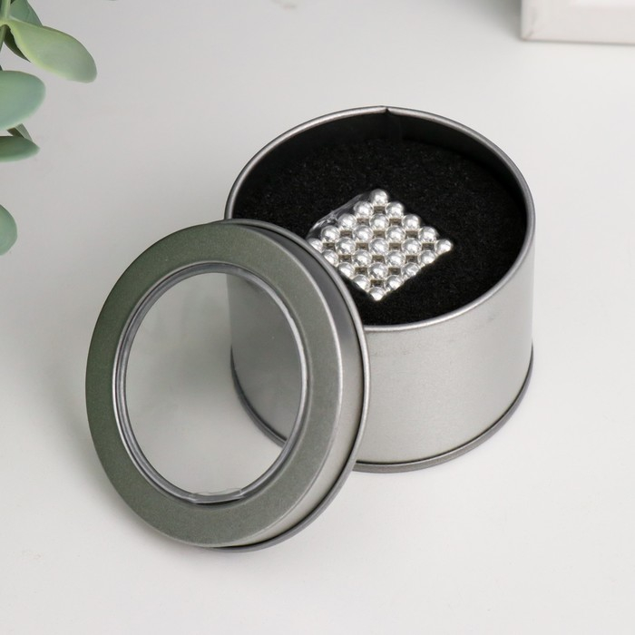 Антистресс магнит Антистресс магнит "Неокуб" 125 шариков d=0,5 см (серебро)