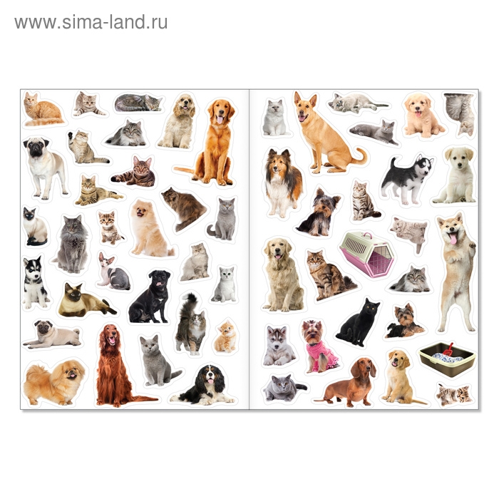 Наклейки многоразовые «Кошки и собаки», формат А4 Наклейки многоразовые «Кошки и собаки», формат А4