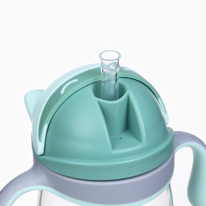 Поильник детский M&B «Котик» с трубочкой, от 9 мес., 280 мл., цвет серо-голубой Поильник детский M&B «Котик» с трубочкой, от 9 мес., 280 мл., цвет серо-голубой