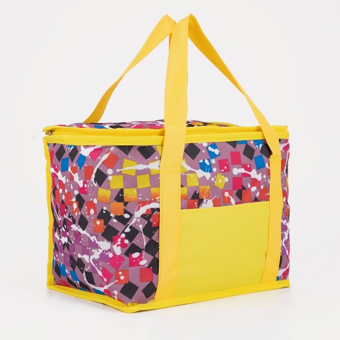 Термосумка на молнии 13 л, цвет сиренево/жёлтый Термосумка на молнии 13 л, цвет сиренево/жёлтый