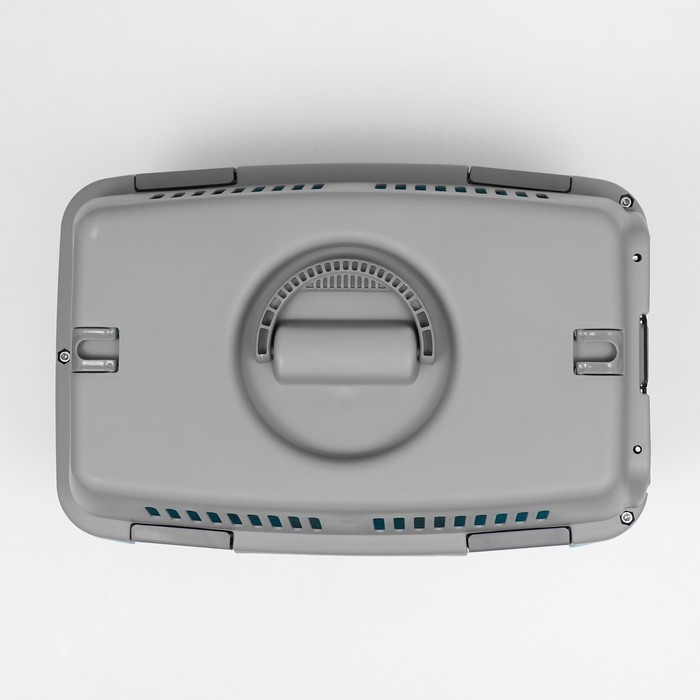 Переноска пластиковая  Переноска пластиковая "Неон" 48х32х29,5 см, вес животного до 12 кг, серо-голубая