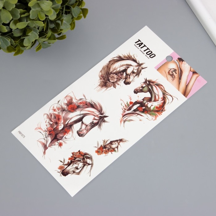 Татуировка на тело цветная Татуировка на тело цветная "Нежная лошадь" 10х20,5 см