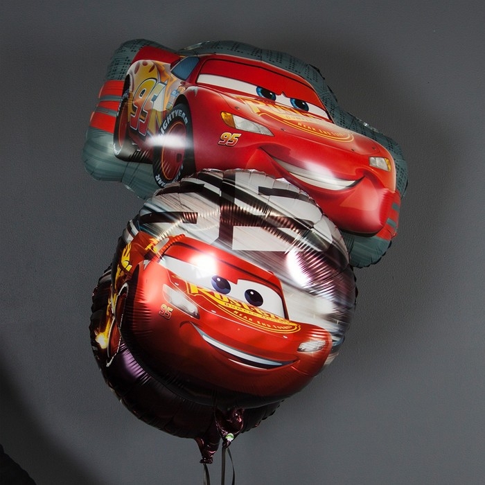 Шар фольгированный 18" &laquo;Тачки, Молния МакКуин&raquo;, круг, красный