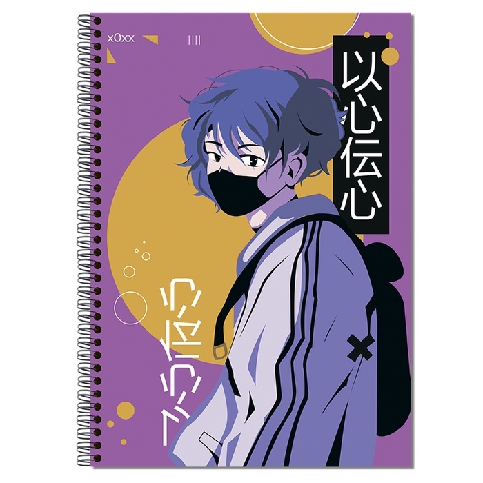 Тетрадь A4 на гребне 96л кл Аниме. Парень киберпанк, обл мел карт+твин-лак, офсет Тетрадь A4 на гребне 96л кл Аниме. Парень киберпанк, обл мел карт+твин-лак, офсет