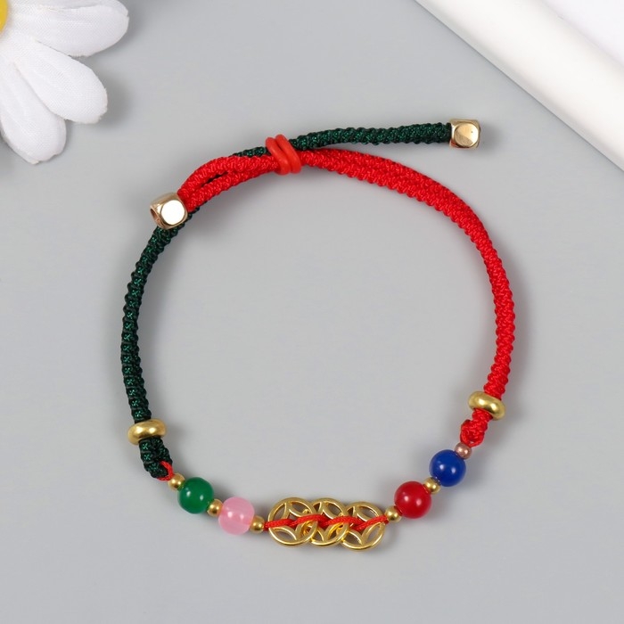 Браслет фен-шуй Браслет фен-шуй "Три золотых монетки" регулируемая длина