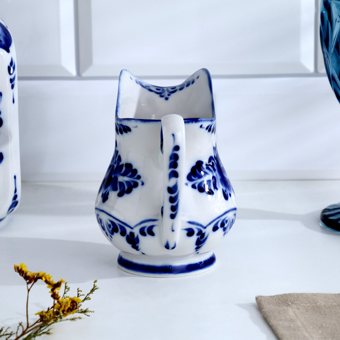 Сливочник «Летняя фантазия», H=12,5, гжель Сливочник «Летняя фантазия», H=12,5, гжель