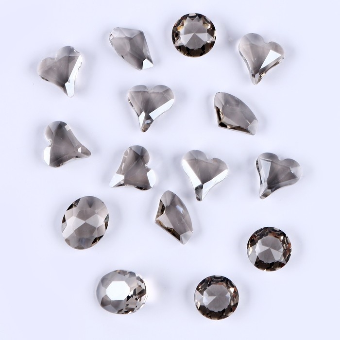 Камешки декоративные для творчества, набор 15 шт., цвет серый, камни: от 6 до 14 мм Камешки декоративные для творчества, набор 15 шт., цвет серый, камни: от 6 до 14 мм