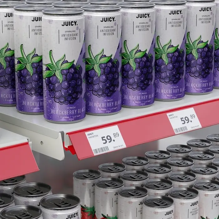 Ценникодержатель полочный двухпозиционный LST, 988 мм, красный