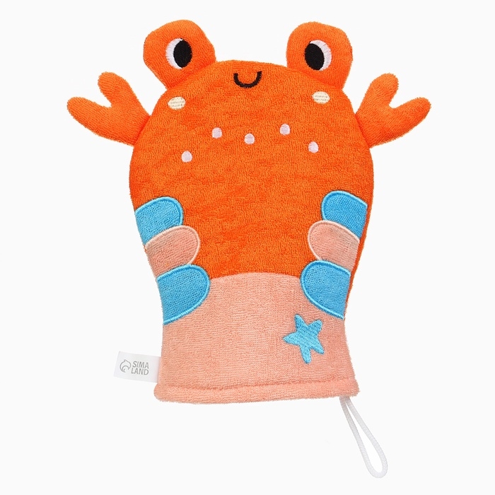 Детская мочалка для купания «Крабик», махра Детская мочалка для купания «Крабик», махра