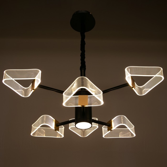 Люстра 1702/6 LED 124Вт 3000-6000К черный 64х64х50 см BayerLux