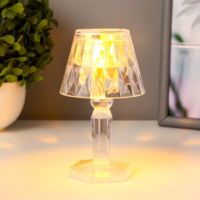 Ночник Ночник "Призма" LED от батареек LR1130 прозрачный 6,8х6,8х12 см