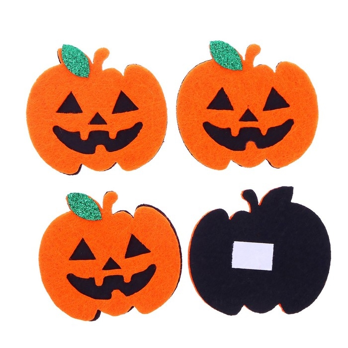 Декор на клеевой основе «Тыква» набор 4 шт., размер 1 шт: 5 × 4,6 см Декор на клеевой основе «Тыква» набор 4 шт., размер 1 шт: 5 × 4,6 см