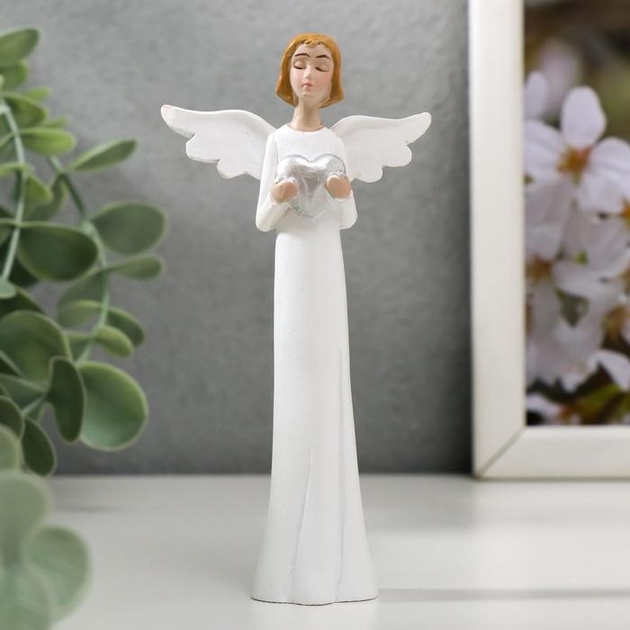 Сувенир полистоун Сувенир полистоун "Ангел в белом платье с книгой/голубем/цветами" МИКС 10,5х4,8х2 см