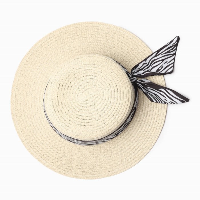 Шляпа женская MINAKU, цв. бежевый, р-р 58 Шляпа женская MINAKU, цв. бежевый, р-р 58
