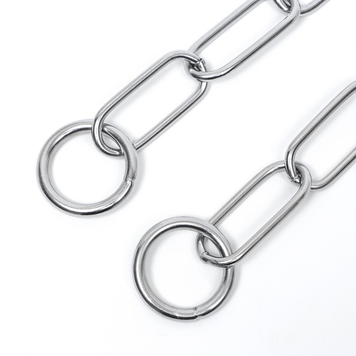 Ошейник - удавка металлический, сварная цепь, длинное звено, 70 см, толщина проволоки 4 мм Ошейник - удавка металлический, сварная цепь, длинное звено, 70 см, толщина проволоки 4 мм