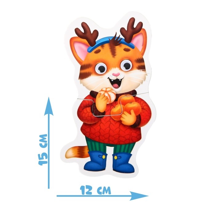 Макси-пазлы с глазками «Новый год», 4 пазла, 8 деталей Макси-пазлы с глазками «Новый год», 4 пазла, 8 деталей