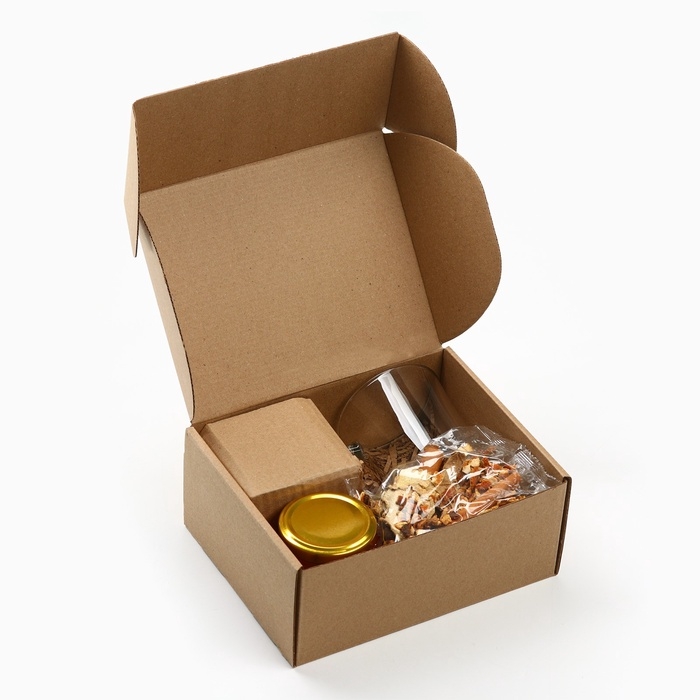 Подарочный набор: специи для глинтвейна, бокал, крем мед "Новый год подарит счастье"