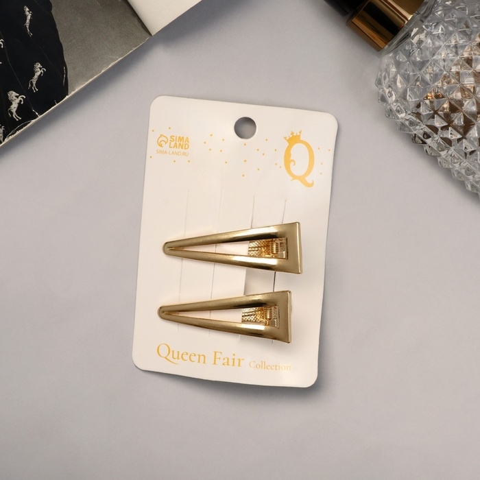 Зажим для волос  Зажим для волос "Либерти" (набор 2 шт) уголок, 5 см, золото