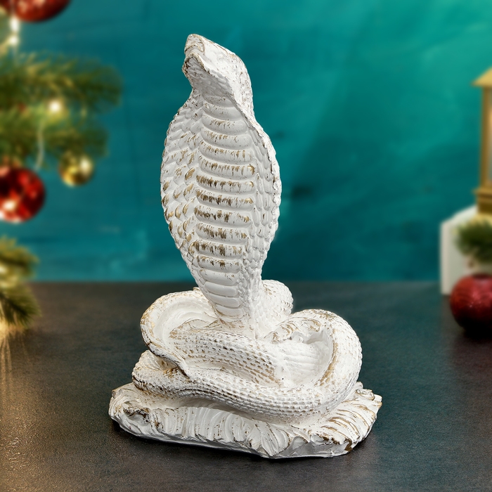 Фигура Фигура "Кобра" 24см, белое золото