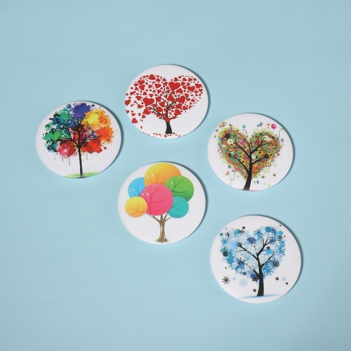 Зеркало складное «Деревья», d = 7,5 см, с увеличением, рисунок МИКС Зеркало складное «Деревья», d = 7,5 см, с увеличением, рисунок МИКС