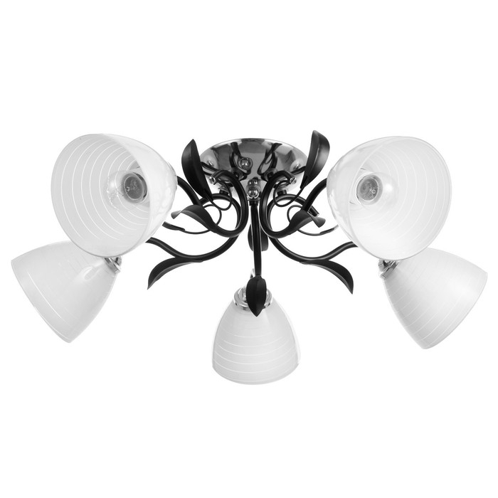 Люстра Люстра "Девин" 5хЕ27 40Вт черно-хромовый 55х55х30 см BayerLux