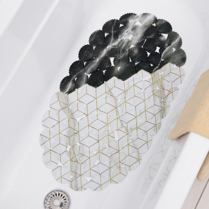 Коврик противоскользящий в ванну на присосках Доляна «Бурлеск», 35×65 см Коврик противоскользящий в ванну на присосках Доляна «Бурлеск», 35×65 см