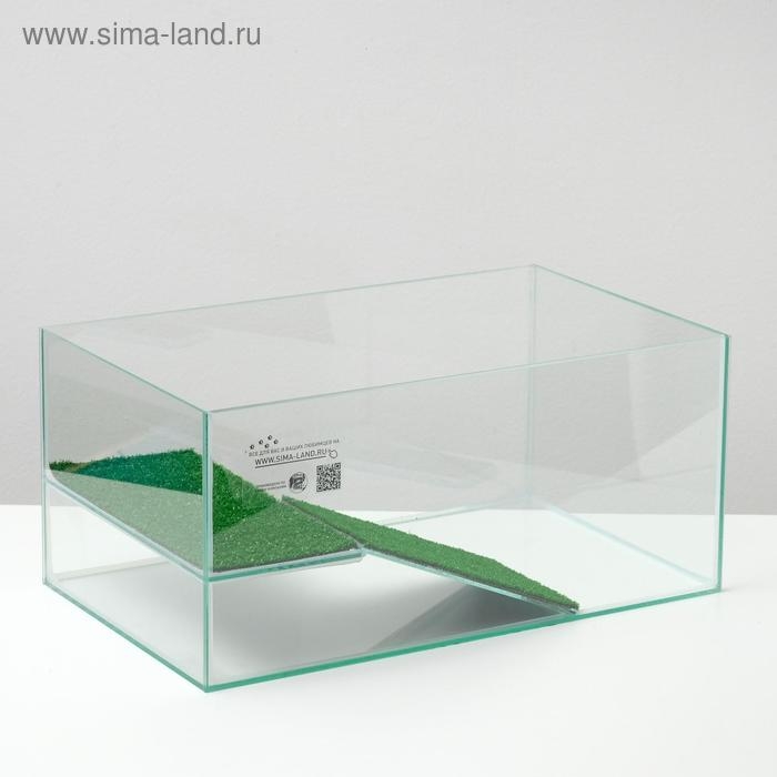 Террариум для черепах 45 литров, с крышкой, полкой и лесенкой, 55 х 33 х 25 см Террариум для черепах 45 литров, с крышкой, полкой и лесенкой, 55 х 33 х 25 см