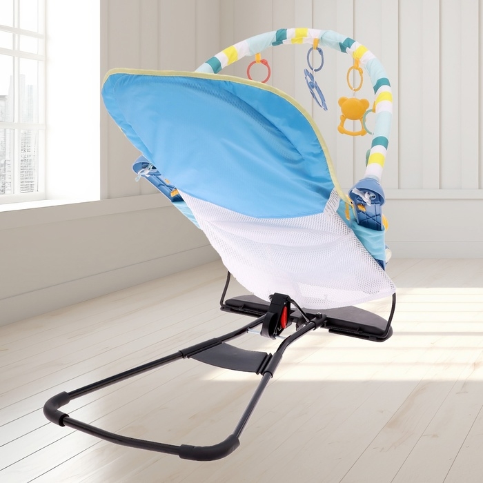 Набор 2 в 1 качель и коврик «Утёнок», световые, звуковые эффекты, цвет синий