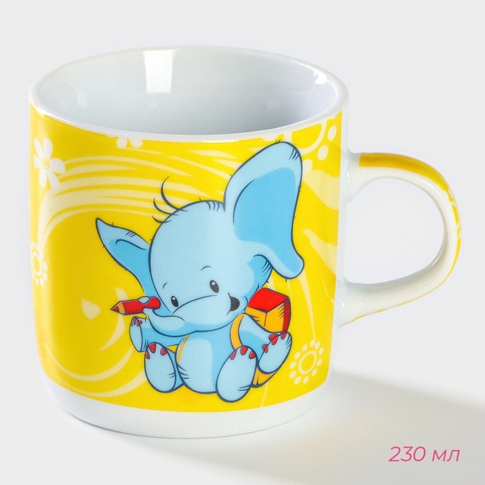 Набор детской посуды из керамики Доляна «Слонёнок», 3 предмета: кружка 230 мл, миска 400 мл, тарелка d=18 см Набор детской посуды из керамики Доляна «Слонёнок», 3 предмета: кружка 230 мл, миска 400 мл, тарелка d=18 см