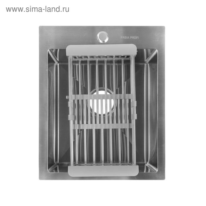 Мойка FABIA PROFI, 40х50 см, врезная, S = 3,0 и 0,8 мм, сифон с переливом + корзина Мойка FABIA PROFI, 40х50 см, врезная, S = 3,0 и 0,8 мм, сифон с переливом + корзина